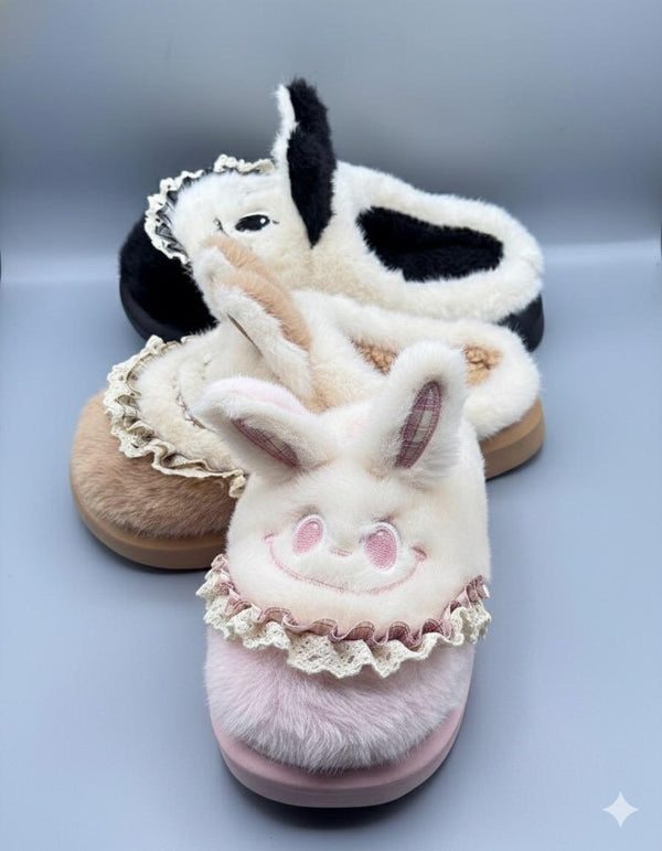 Women Labubu  Style Fluffy Winter Slippers - JUTTI JUGARDS